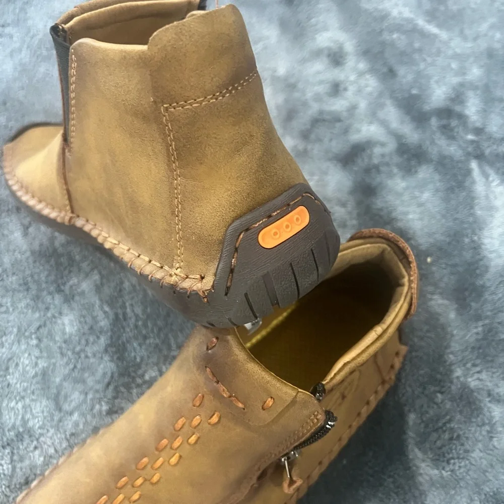 Men's Tan Leather Ankle Boots